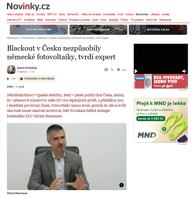 Naprosto zásadní rozhovor o blackoutu s jedním z nejpovolanějších odborníků. Tohle si dejte!
"Přiznat, že integrační náklady OZE jsou násobkem těch instalačních, je dnes politicky a mediálně sebevraždou, kterou právě páchám. Všichni z oboru to víme, ale mlčíme."