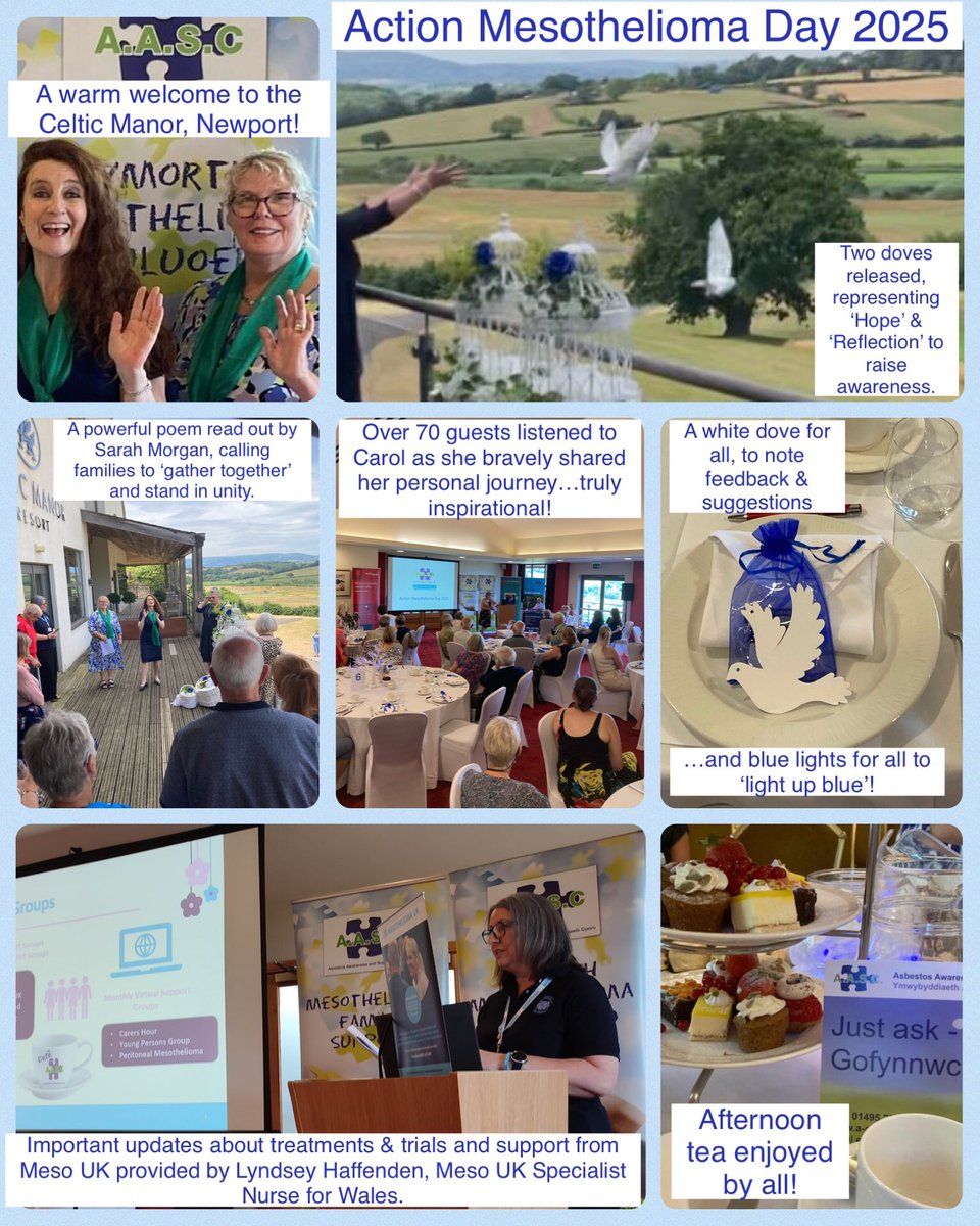Action #Mesothelioma Day 25 was marked in #Wales as families gathered together at the Celtic Manor to meet old friends and new and to come together in mutual support whilst raising awareness..Thank you to all who ‘lit up blue’ across Wales! #AMD2025 <a href="/Mesouk/">Mesothelioma UK</a>