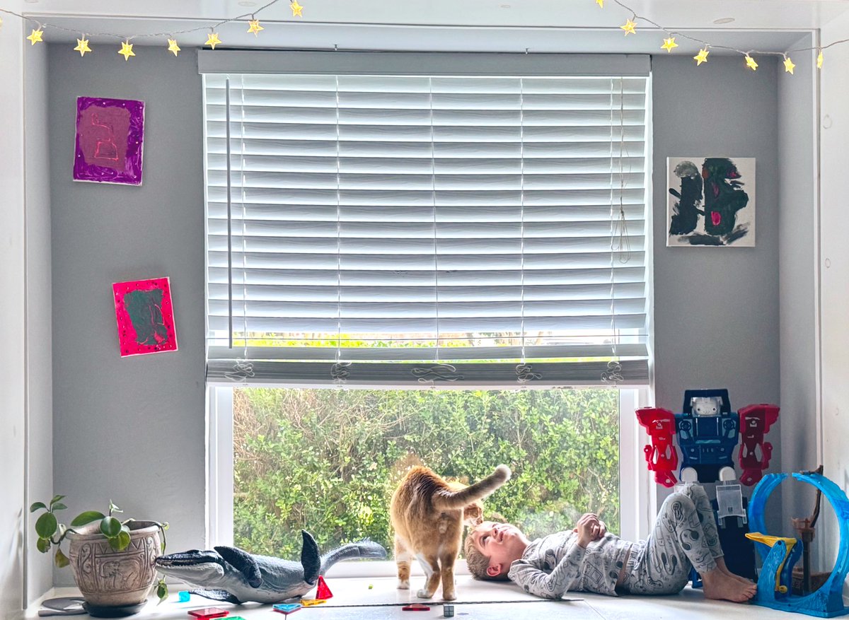 RoxanaCodes's tweet image. Good morning! I swear my third kiddo exists. 🤣 He’s under there somewhere.
The eldest has fully passed out after our workout this morning, and my early bird is chillin’ with the nice cat. 
Me? I’m at my computer. As usual. 🫠
Apparently my task atm is using #v0 to teach me…