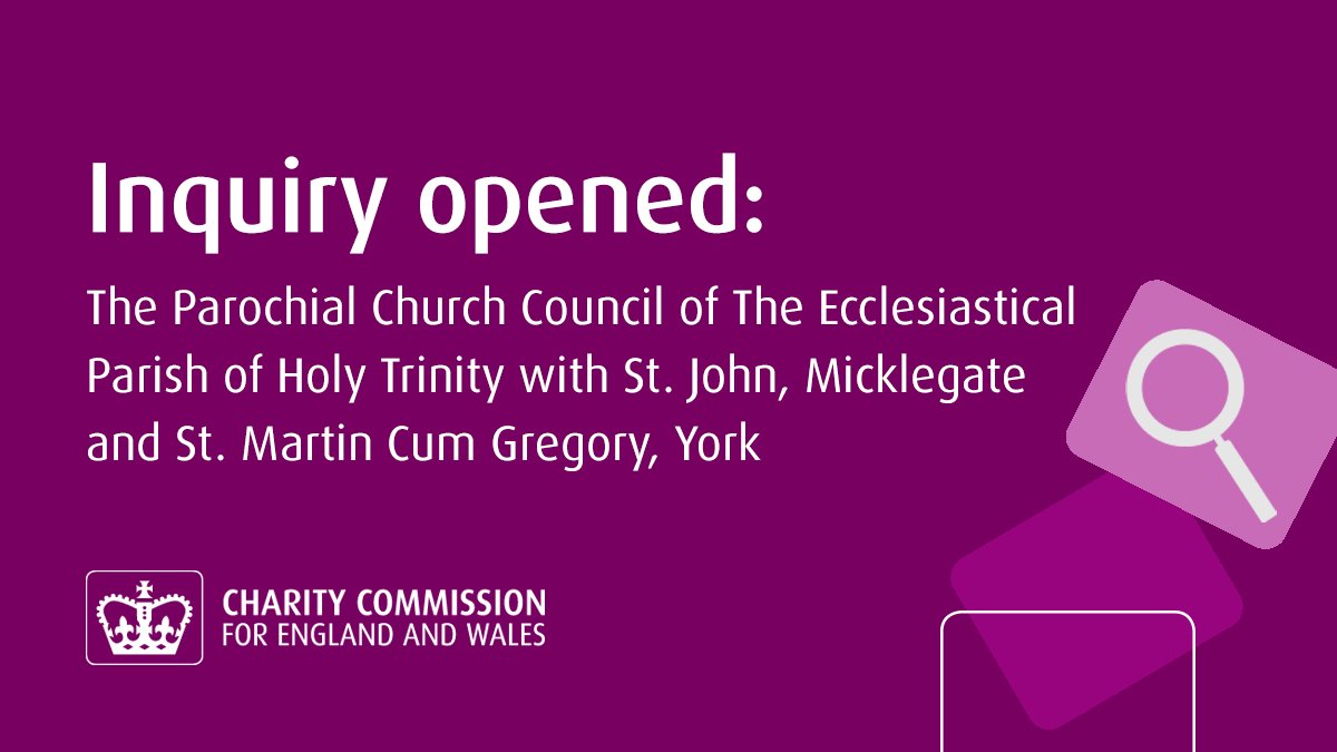 ChtyCommission's tweet image. We’ve opened an inquiry into a York parish church following concerns raised about its governance and financial controls.
Read more: gov.uk/government/new…