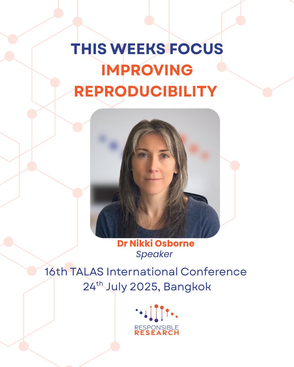 This week Dr Nikki Osborne is at #TALAS2025 sharing insights on how to improve reproducibility in the lab animal sciences. Learn more about our work 👉 responsibleresearch.co.uk/about-us
#UKRN #Reproducibility #AnimalResearch
