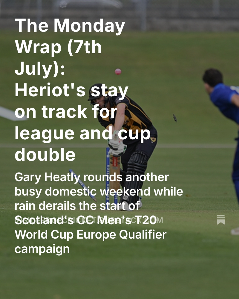 It's out now - check it out here 👉 open.substack.com/pub/insideedge…  #scottishcricket #scorecards #domestic #national #T20 #west #east