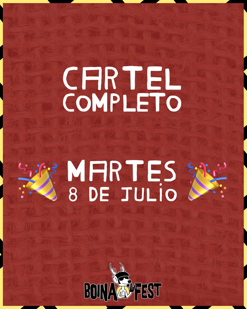 🌟 ¡El cartel completo está casi a puntito! 🌟

🙌🙌 ¡Mañana lo desvelaremos! 🙌🙌

#BoinaFest2025 #Arenillas #Soria #MusicaContraLaDespoblacion #EspañaVaciada