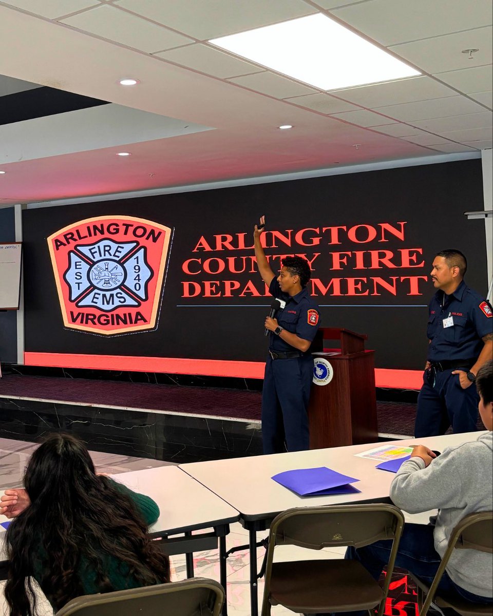 ArlingtonVaFD's tweet image. We were honored to join HACAN’s 2025 STAR Youth Summit, where Firefighters Leah Martinez and Alex Vasquez connected with students, shared their stories, and helped inspire future leaders. The energy was incredible, and the students’ positive feedback meant the world to us.