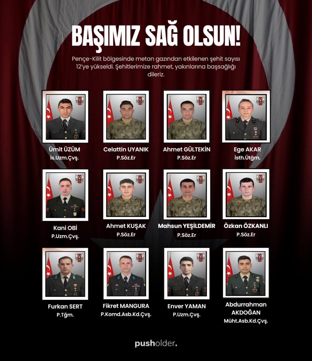 Her ne sebebten olursa olsun 
artık şehit haberlerini kaldıracak halimiz yok. Kalmadı.
Artık, annelerin ağlamadığı, evlatların kimsesiz kalmadığı bir ülke olalım. 
Başımız sağolsun.
🇹🇷 Türkiye’nin yaşadığı son acı, duyduğu son üzüntü olsun inşallah🙏🏻
