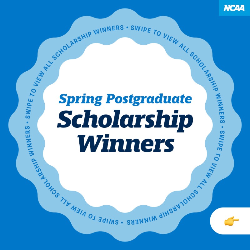 NCAA's tweet photo. Congratulations to the Spring Postgraduate Scholarship recipients! 🤩

Learn more about the winners ⤵️