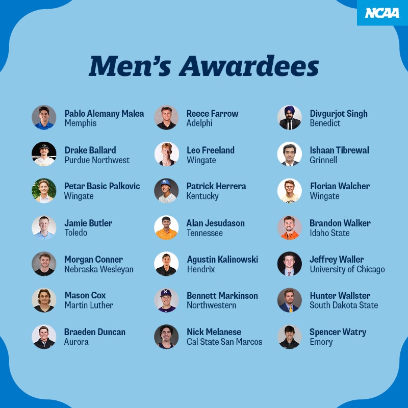 NCAA's tweet photo. Congratulations to the Spring Postgraduate Scholarship recipients! 🤩

Learn more about the winners ⤵️