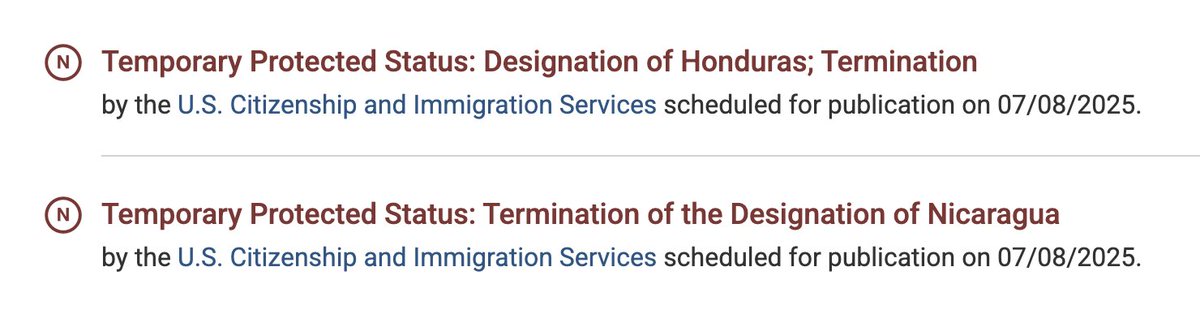 BREAKING: Trump admin moves to terminate Temporary Protected Status for citizens of Honduras and Nicaragua

These "temporary" protections have both been in place since 1999