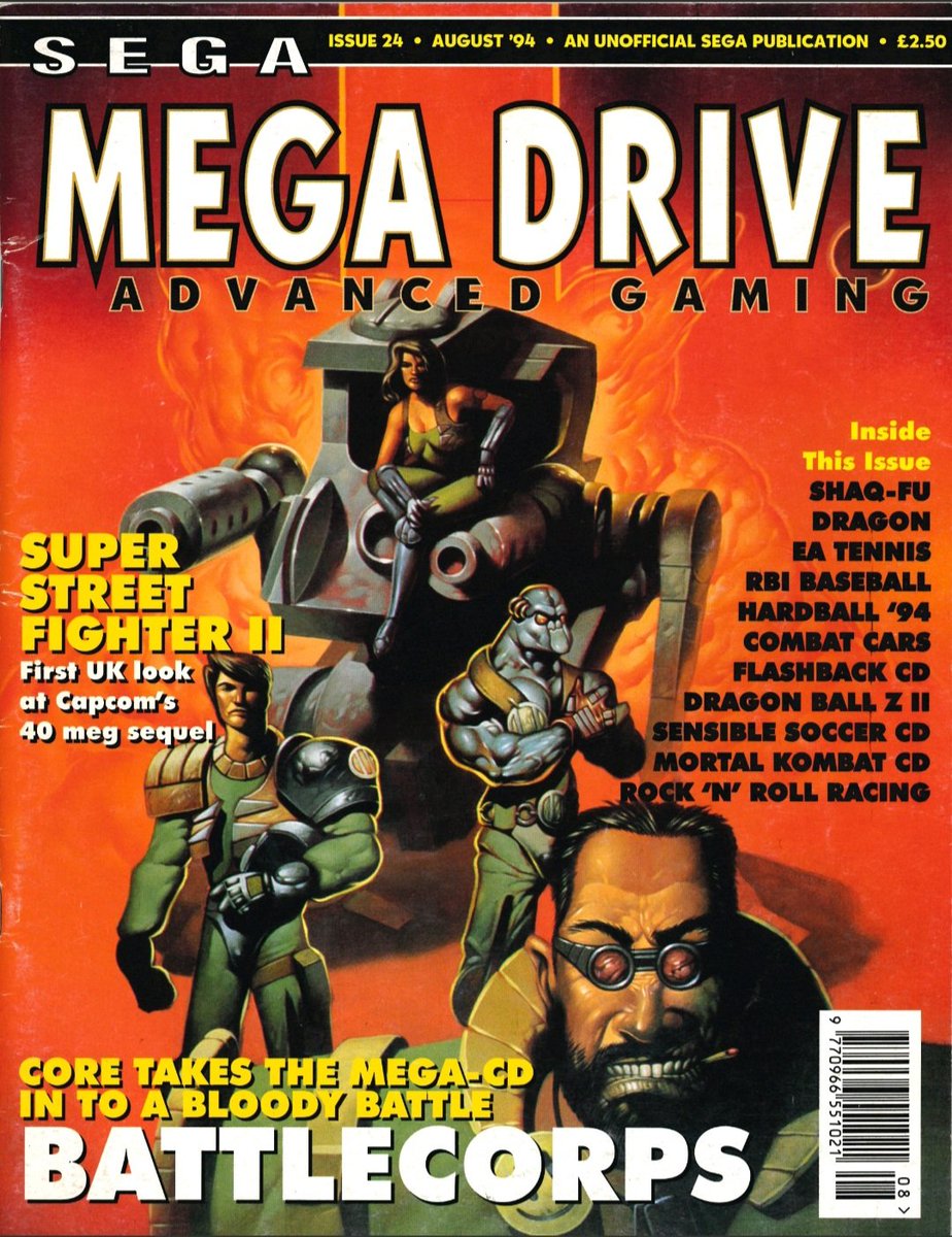 SegaMags's tweet image. Issue 24 of Mega Drive Advanced Gaming, featuring Battlecorps on the cover.
Sensible Soccer: International Edition was the top-scoring game with 96% while Outrunners was the worst-scoring game with 45%.
#SegaMags #battlecorps #megadriveadvancedgaming #sensiblesoccer