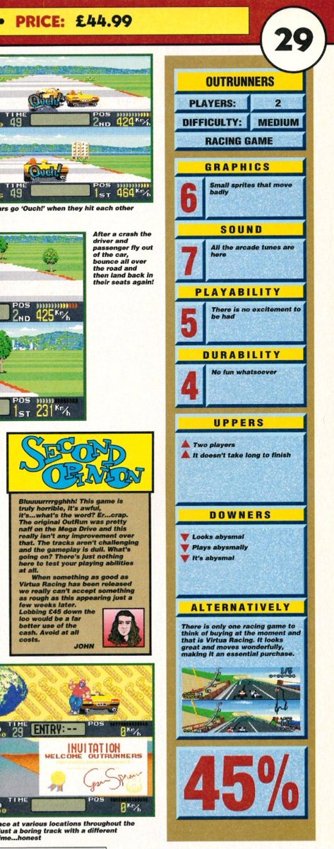 SegaMags's tweet image. Issue 24 of Mega Drive Advanced Gaming, featuring Battlecorps on the cover.
Sensible Soccer: International Edition was the top-scoring game with 96% while Outrunners was the worst-scoring game with 45%.
#SegaMags #battlecorps #megadriveadvancedgaming #sensiblesoccer