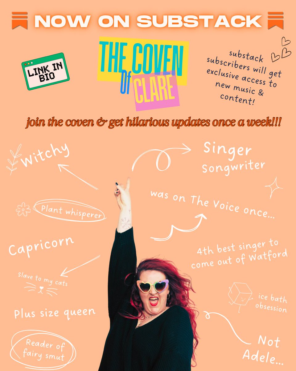 Come join the coven <a href="/SubstackInc/">Substack</a> 

#singersongwriter 

substack.com/@clarecordell?…