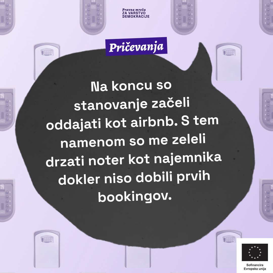 PravnaMreza's tweet photo. Imate tudi vi slabe izkušnje zaradi prekomerne kratkoročne oddaje stanovanj? Pošljite nam zasebno sporočilo in nam pomagajte pritisniti na odločevalce!
#impact4values #sofinanciraEU https://t.co/acmGeCK0Oa