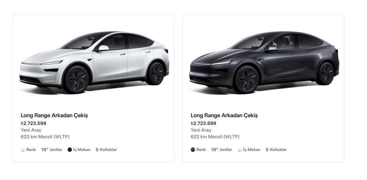 ‼️ Tesla Türkiye Envanter Oyunu ‼️ 

Renk Sıkıntısı ⚫️ 

Son kaç envanterdir hep siyah yığılıyor Türkiye’ye. Biz de Tesla Türkiye fiyatları her renkte sabit tutunca heyecanlanmış, sevinmiştik. Meğerse böyle tek renk dayatması olacakmış. Bu konuda lütfen bir değişiklik yaşansın.