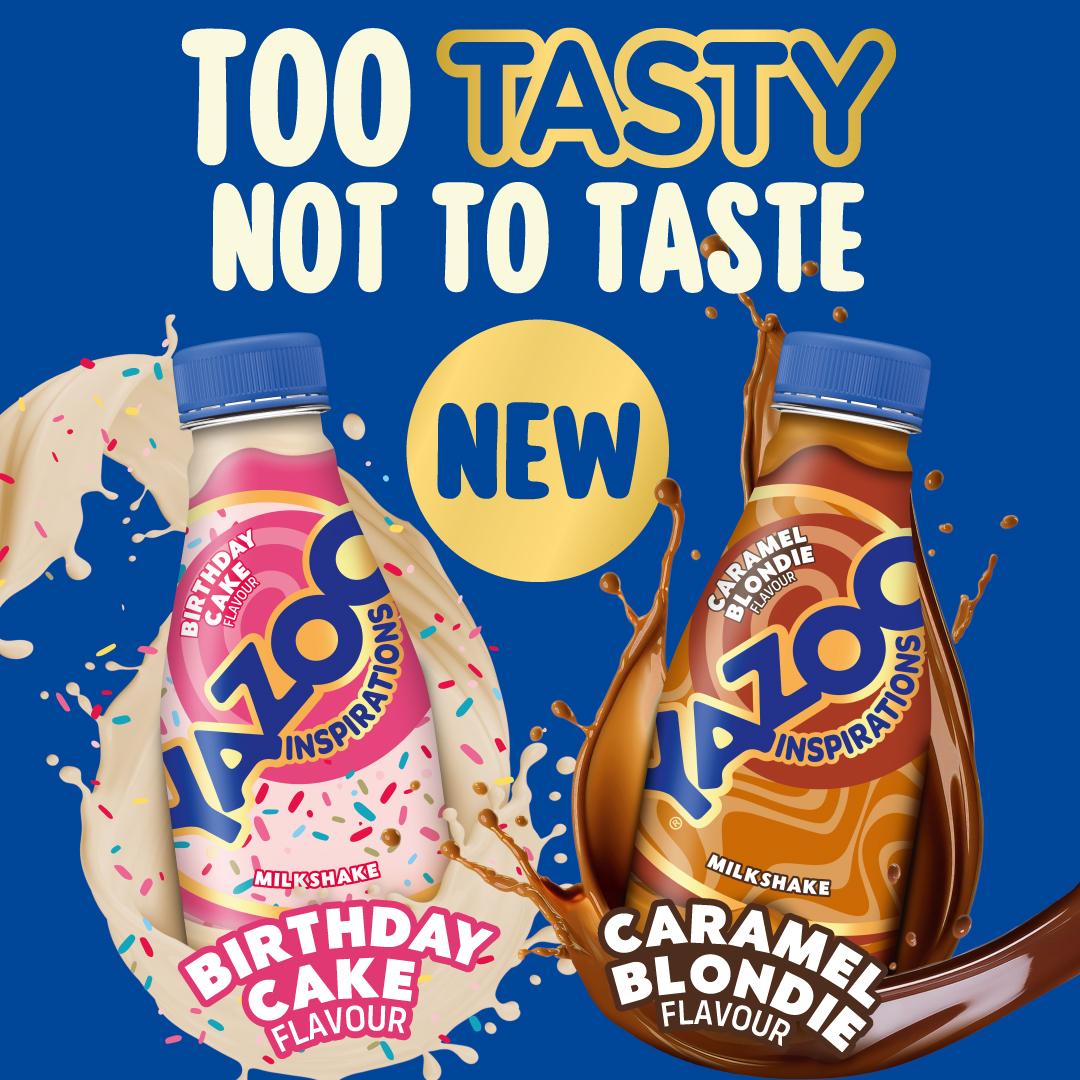 Inspired by your favourite tasty treats, this delicious new range from YAZOO includes two NEW flavoured milkshakes! 

Birthday Cake flavour 🎂 and Caramel Blondie flavour 🤎.
 
Try YAZOO’s new range today and let us know what you think in the comments!