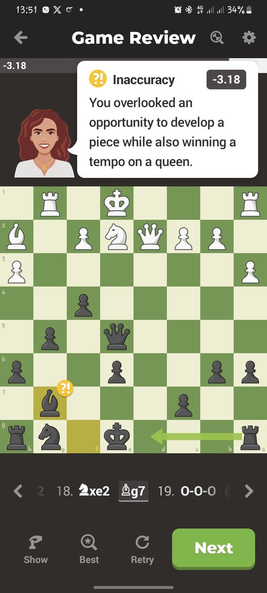 EAdhihg's tweet image. @chesscom @Tunde_OD how is this accurate after i guessed correctly he was going to castle next. Which allows me to checkmate👀 #chesstrainer