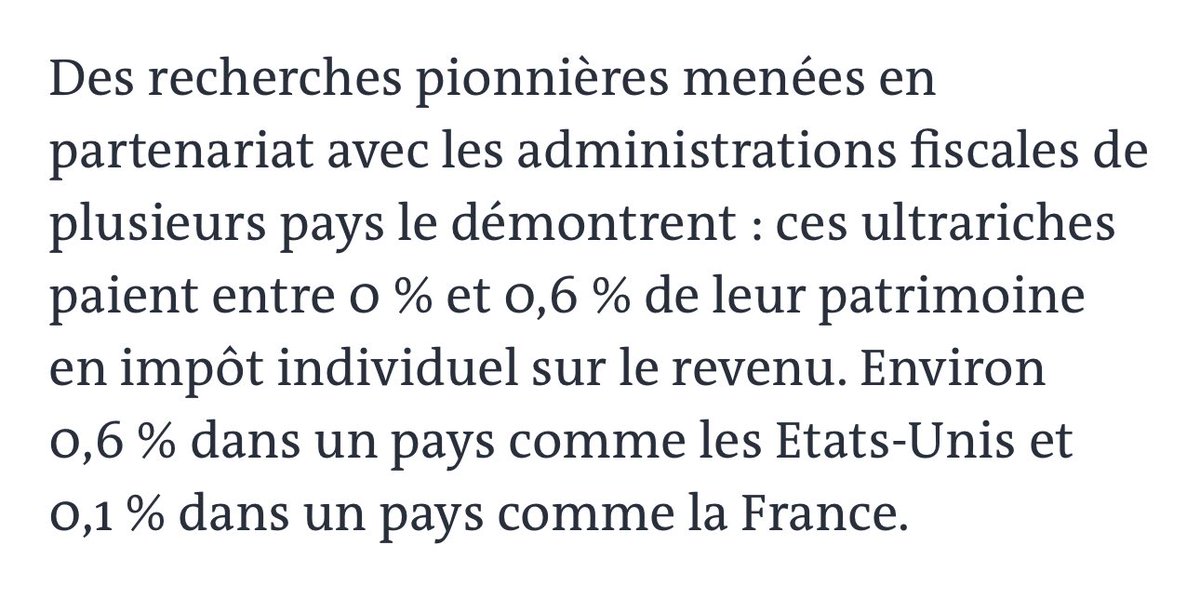🔴🌍FLASH - De Bernard Arnault à Elon Musk, les #milliardaires ont des taux effectifs d’imposition plus faibles que ceux du contribuable moyen... 7 lauréats du prix Nobel d’économie appellent à instaurer un #impôt plancher pour les #ultrariches. (Le Monde) lemonde.fr/idees/article/…