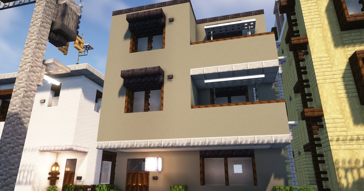 住宅×3件です  #Minecraft #マイクラ #マインクラフト #minecraft建築コミュ #箱井市