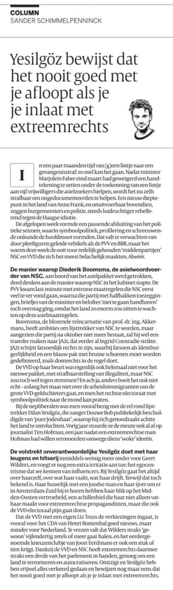 S.B. 🌱⭕️🇳🇱🏳️🌈🇺🇦🇪🇺 (@sandrajapie) on Twitter photo Sander Schimmelpenninck slaat de spijker wederom op z’n kop. Het is tijd dat ze eens gaan luisteren naar het beschaafde deel van ons land ipv naar de grootste bek. Pure angst voor zetelverlies en meegaan met extreemrechts maakt jezelf ook extreemrechts! @vvd <a href="/NwSocContract/">Nieuw Sociaal Contract</a> Sander Schimmelpenninck slaat de spijker wederom op z’n kop. Het is tijd dat ze eens gaan luisteren naar het beschaafde deel van ons land ipv naar de grootste bek. Pure angst voor zetelverlies en meegaan met extreemrechts maakt jezelf ook extreemrechts! @vvd <a href="/NwSocContract/">Nieuw Sociaal Contract</a>