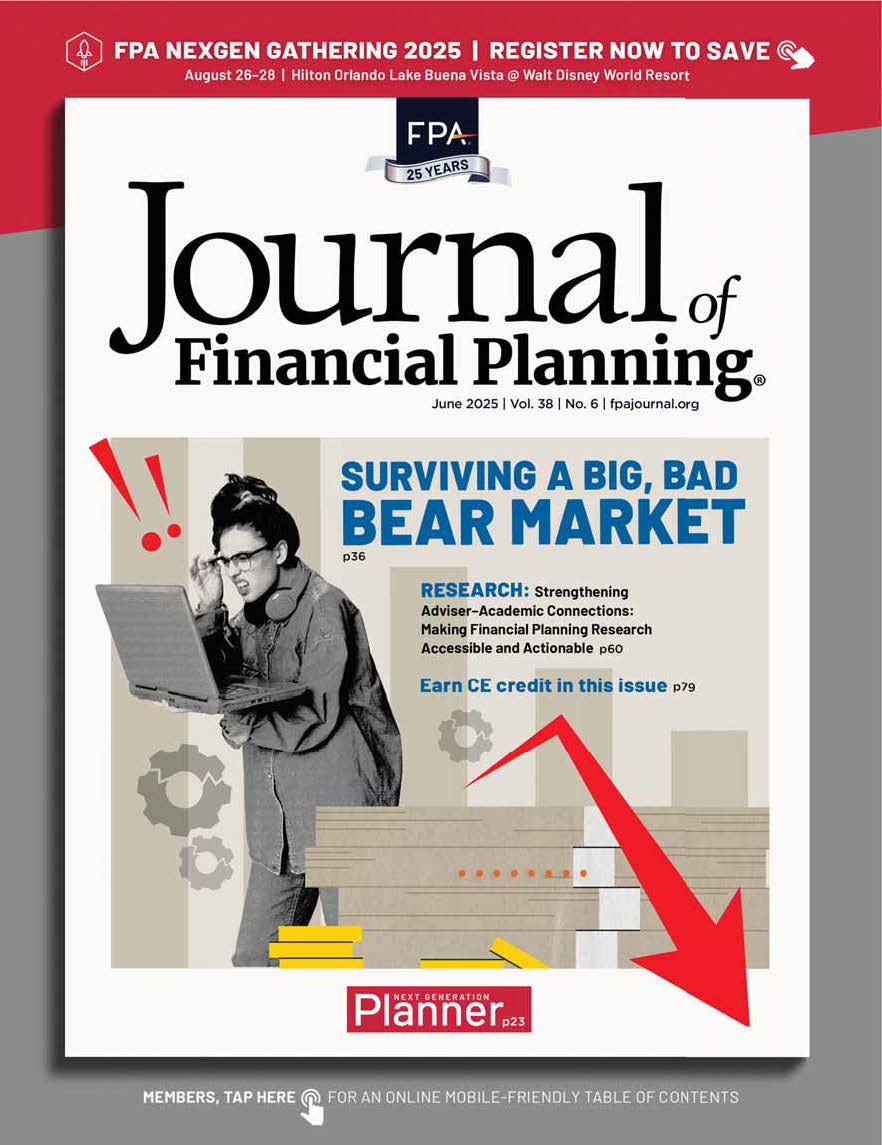 I’m honored to be featured as the cover story in the June edition of the Journal of Financial Planning!

Thank you to the Journal of Financial Planning for the opportunity to share insights on navigating volatility with clarity and discipline.

Link: financialplanningassociation.org/learning/publi…