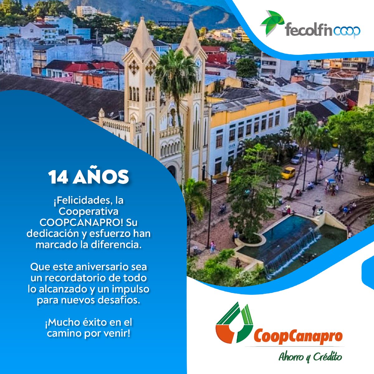 ¡Fecolfin felicita con gran emoción a la Cooperativa Coopcanapro! 🎉🤝✨ Reconocemos su destacado compromiso cooperativo, impulsando el desarrollo y la solidaridad en cada paso. Únete a nosotros para celebrar y rendir homenaje a esta cooperativa excepcional.