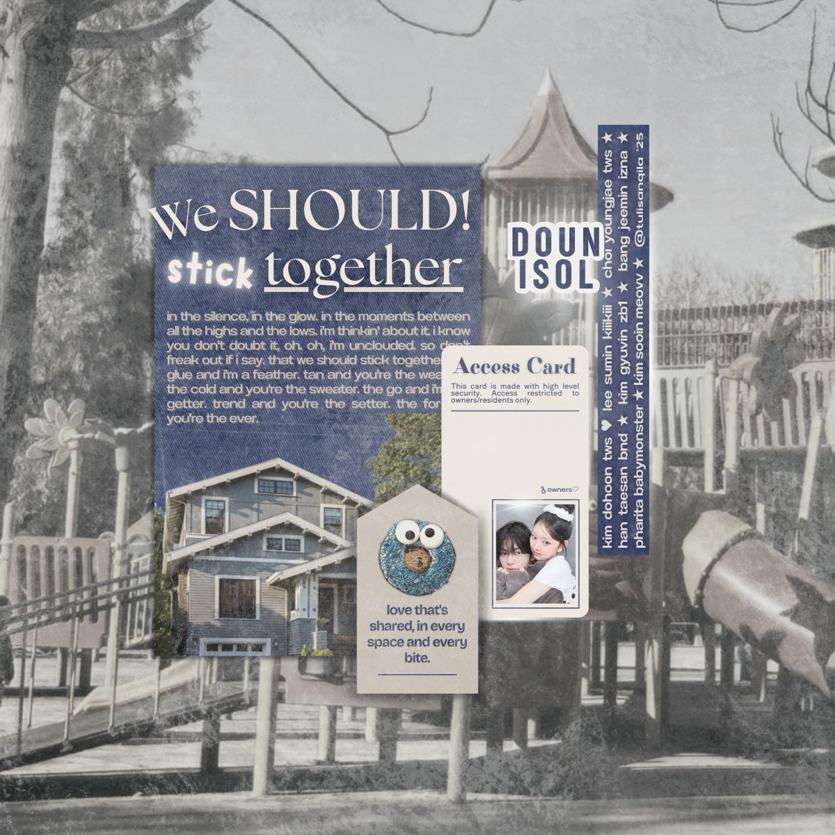 lucentaflush's tweet image. we should! stick together 🧁🌀🧸🎏 | #dounisol au