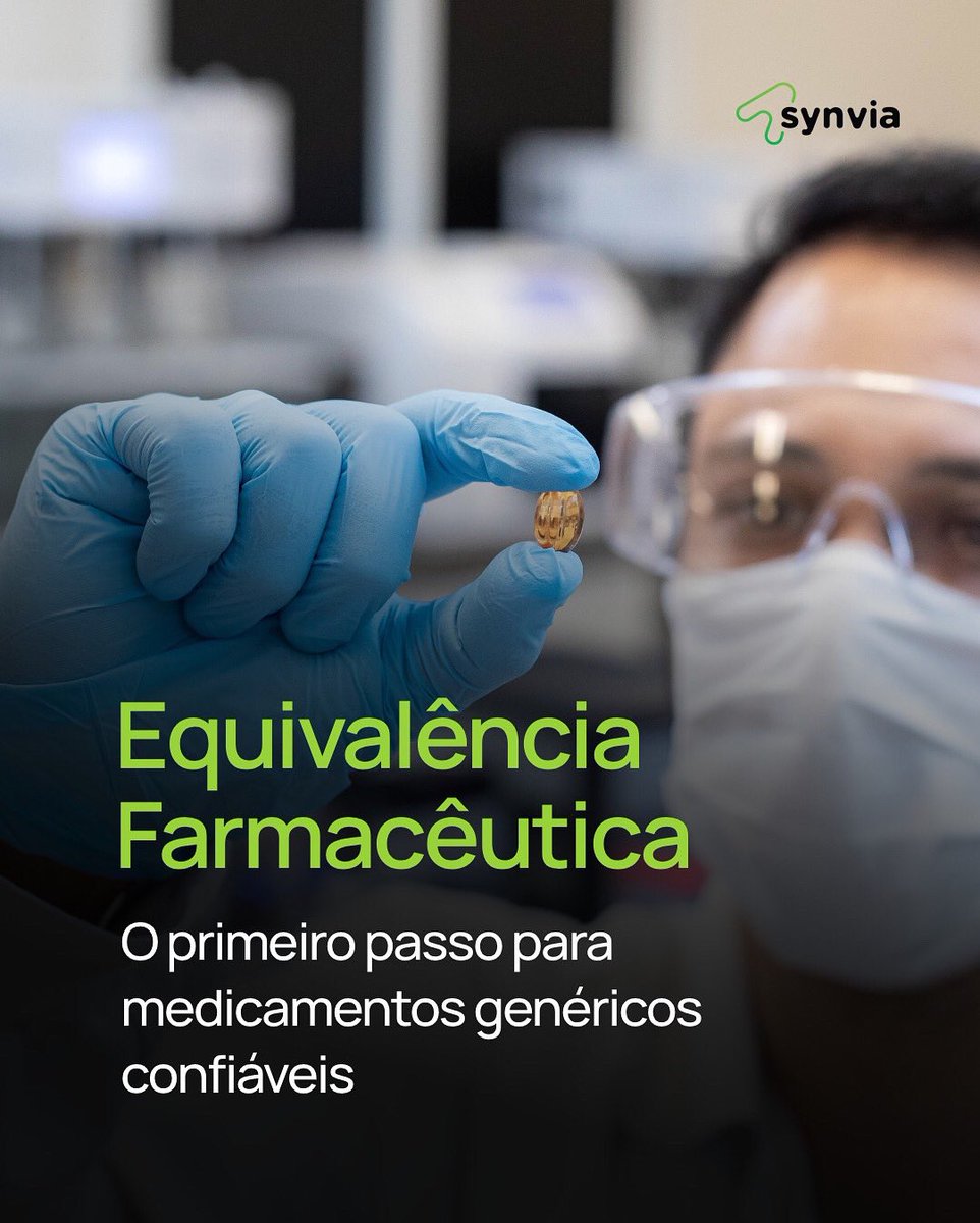 synviagroup's tweet photo. Por trás de todo genérico seguro, existe a #EquivalênciaFarmacêutica.
Ela comprova que o medicamento tem o mesmo princípio ativo, dosagem e forma do original — com qualidade e eficácia garantidas.
🔬 Saiba mais: https://t.co/OCYAK1iyPq

#EQFAR #industriafarmaceutica https://t.co/cx1CDhXt70