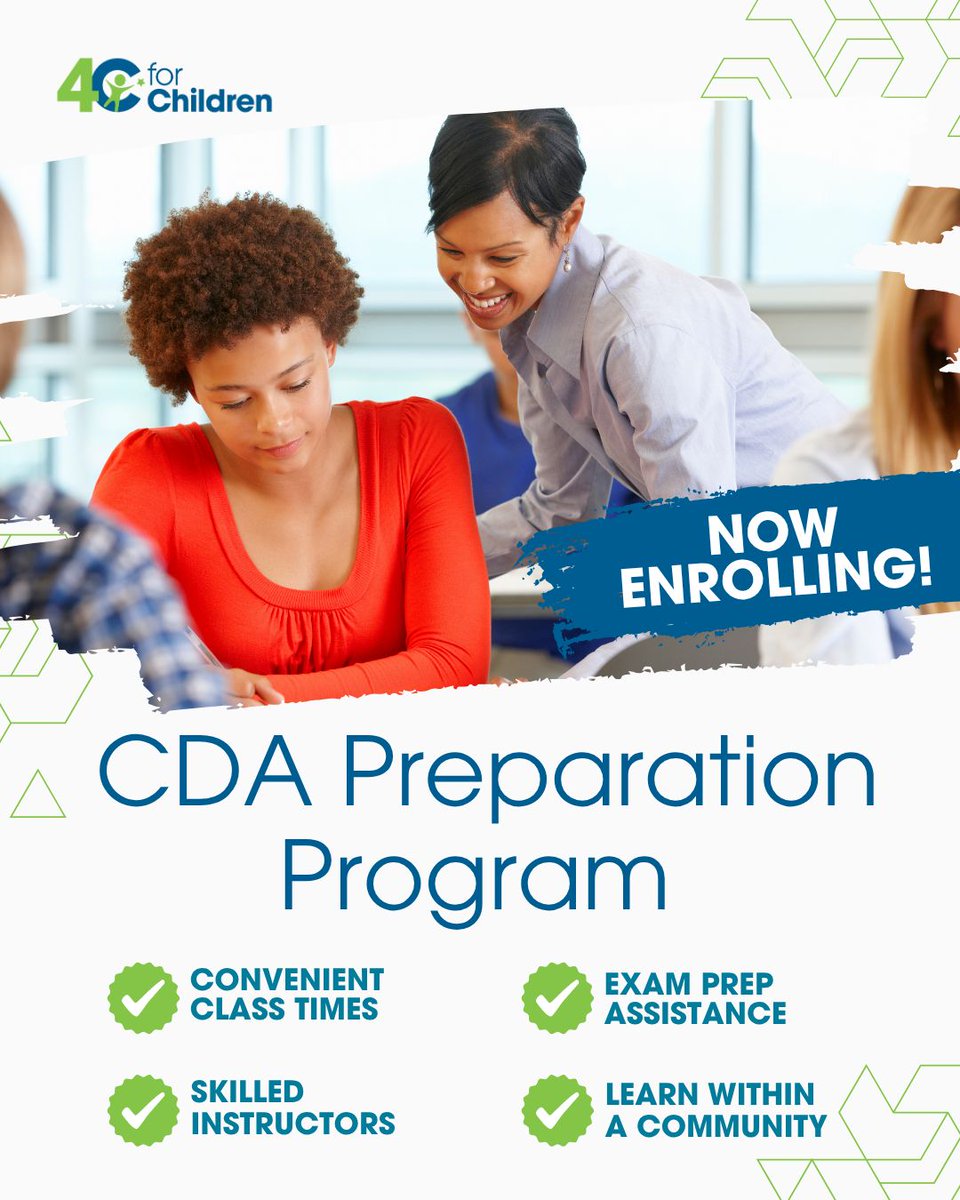 Congratulations to these early childhood educators who just graduated from our Child Development Associate Preparation program! 

Take the first step to career advancement by joining our CDA Preparation Program! 

Sign up for a CDA orientation here: 4cforchildren.org/providers/trai…