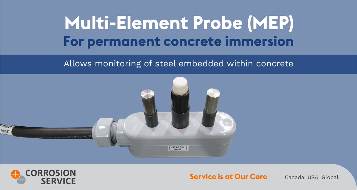 🔎 MULTI-ELEMENT PROBE – Easy Steel Monitoring in Concrete! 🔎

✔️ Monitors corrosion
✔️ Accurate monitored structure readings
✔️ Easy install in new/existing concrete

Learn more: bit.ly/CSCL_MEP

#CorrosionMonitoring