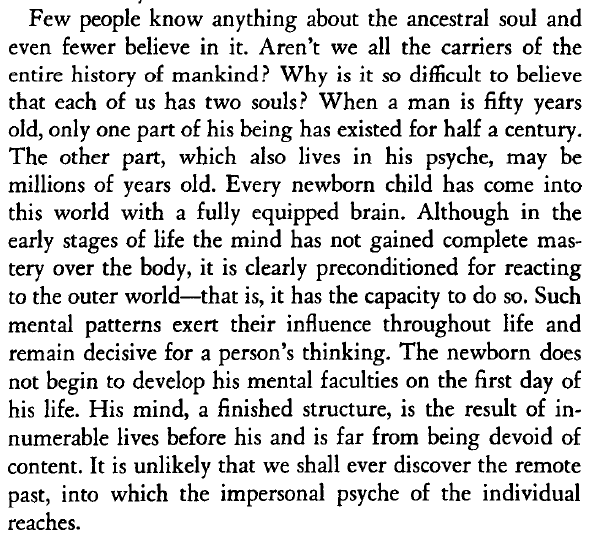 Carl Jung, "Few people know anything about the ancestral soul..."