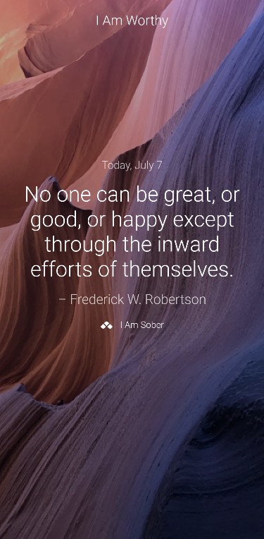 LoveBrandYou's tweet photo. No one can be great, or good, or happy except through the inward efforts of themselves. – Frederick W. Robertson #iamsober https://t.co/PeB00L7oWf