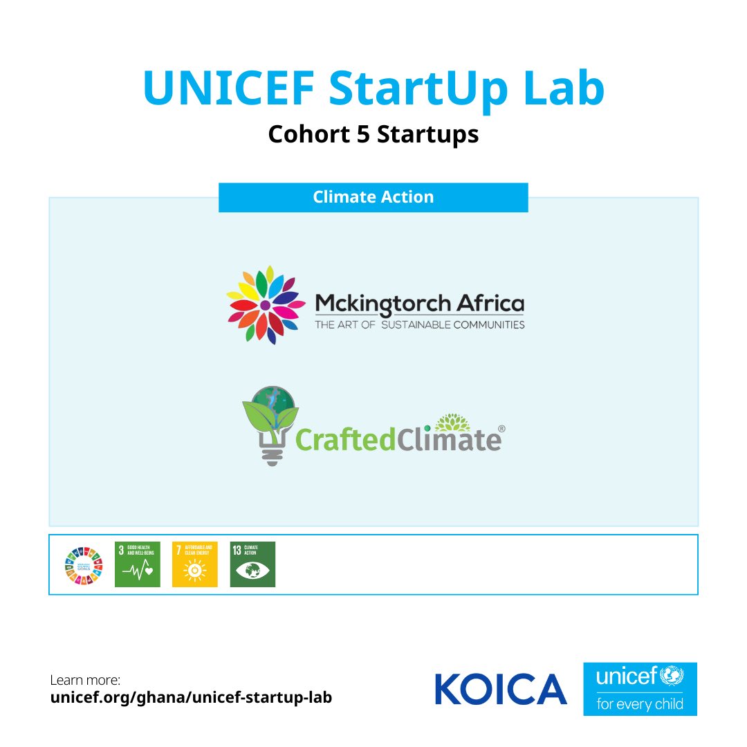UNICEFStartups's tweet image. Fighting the #climate crisis with local innovation.

@craftedclimate and @MckingtorchAfri are building sustainable products and driving grassroots climate education, helping communities adapt and protect the planet for future generations.