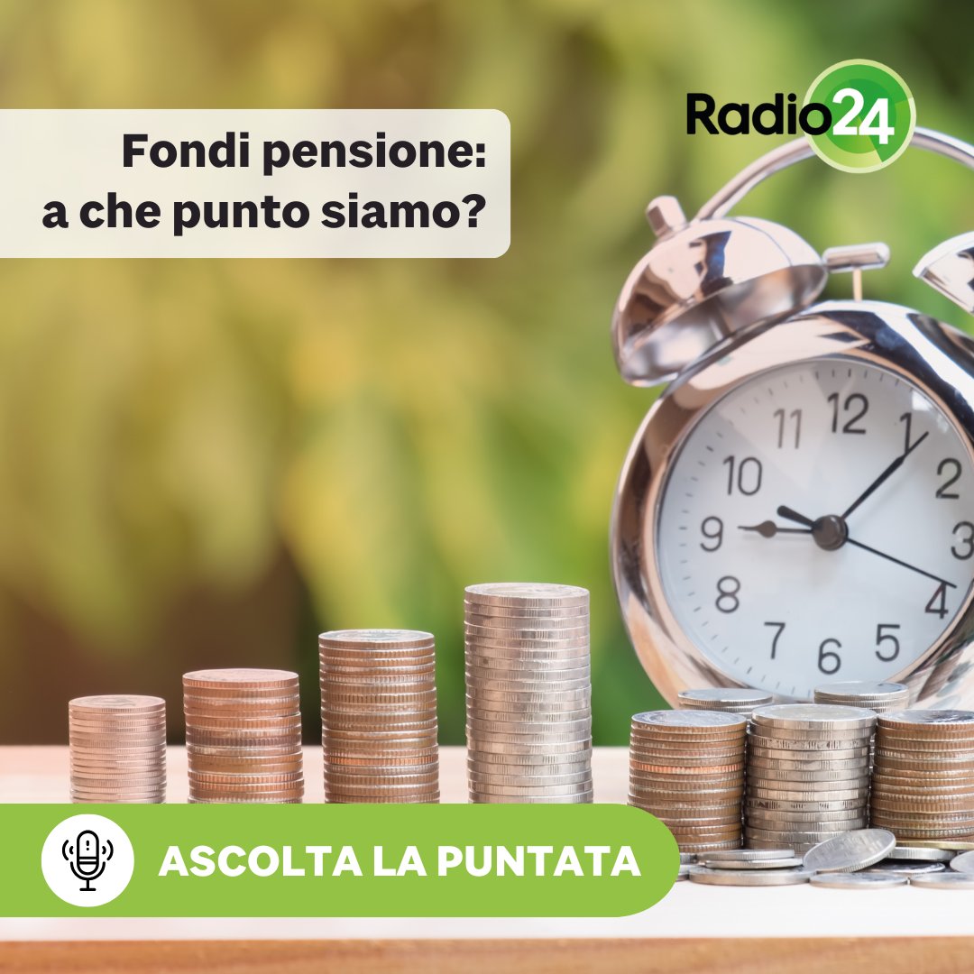 Due di denari - Radio 24 (@2didenari) on Twitter photo Nella puntata di oggi #7luglio, una conversazione schietta con Mario Pepe, presidente <a href="/COVIP_Eventi/">COVIP-Commissione di Vigilanza sui Fondi Pensione</a>, sullo stato di salute della previdenza complementare, dopo gli ultimi dati relativi al 2024.
Ascolta la puntata 🎧 bit.ly/44fVnt4 Nella puntata di oggi #7luglio, una conversazione schietta con Mario Pepe, presidente <a href="/COVIP_Eventi/">COVIP-Commissione di Vigilanza sui Fondi Pensione</a>, sullo stato di salute della previdenza complementare, dopo gli ultimi dati relativi al 2024.
Ascolta la puntata 🎧 bit.ly/44fVnt4