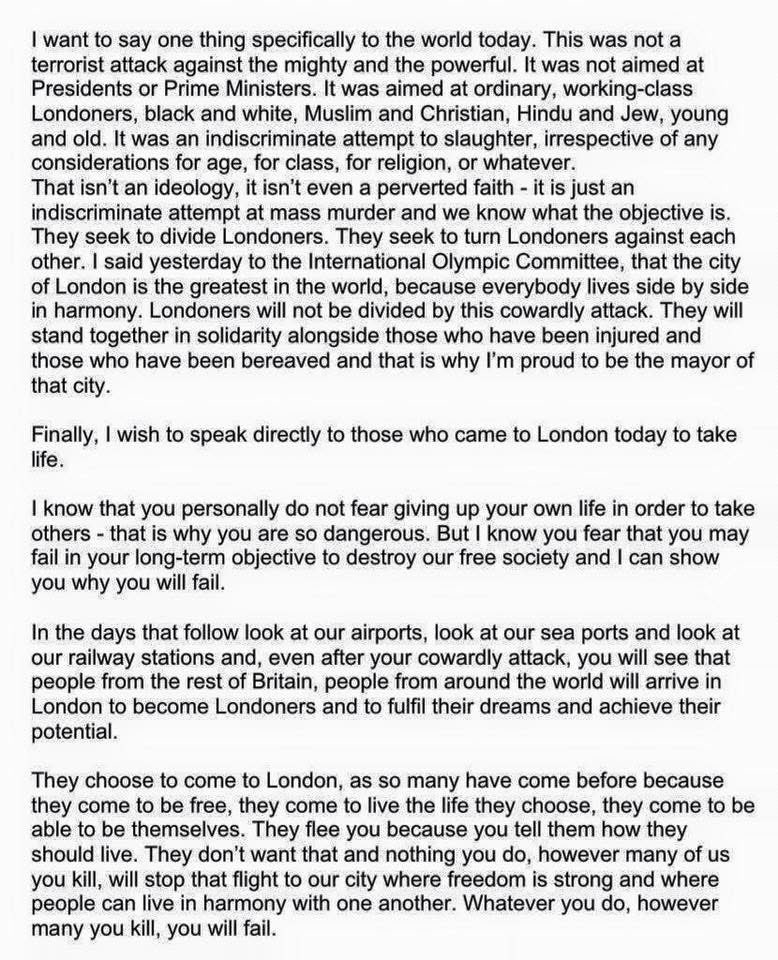 DizzyJB's tweet photo. This was Ken Livingstone’s impassioned speech in the wake of 7/7. Still as relevant today as it was back then… #Remember77 https://t.co/1BtGU6TOXH