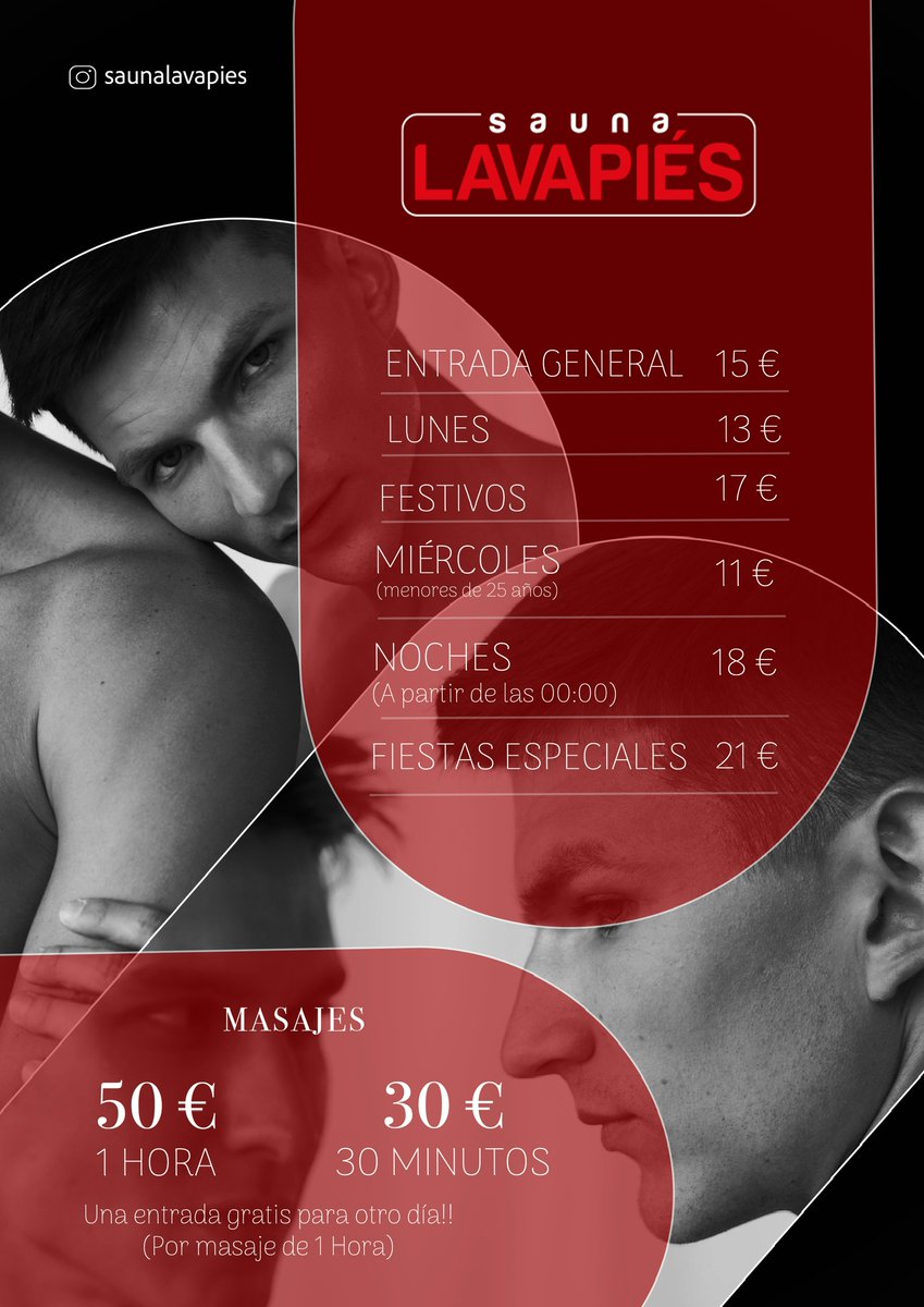 ¿Buscas un plan diferente? Lo tenemos.
💦 Vive la experiencia en Sauna Lavapiés con nuestras tarifas especiales:

#saunamadrid #lavapies #ınstagay #gaymadrid