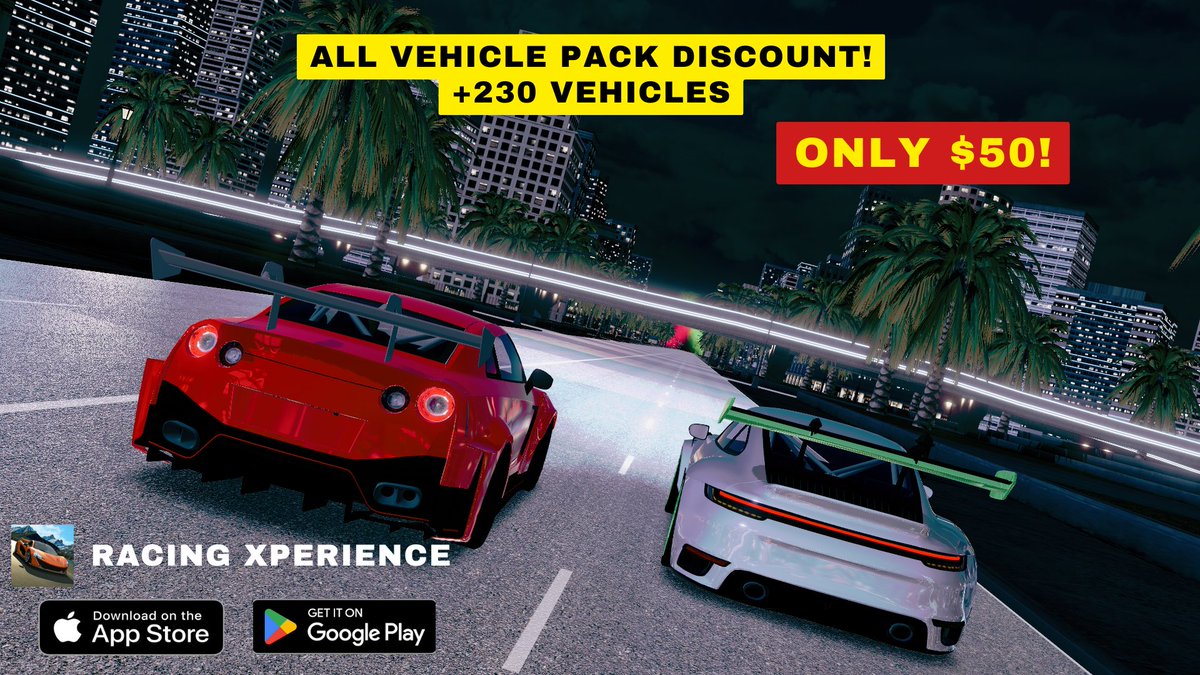 Racing Xperience - Download now for free!

App Store: apps.apple.com/us/app/id15303…
Play Store: play.google.com/store/apps/det…

#discount #racingxperience #android #ios #mobilegame #racinggame #supercar #sale #rx