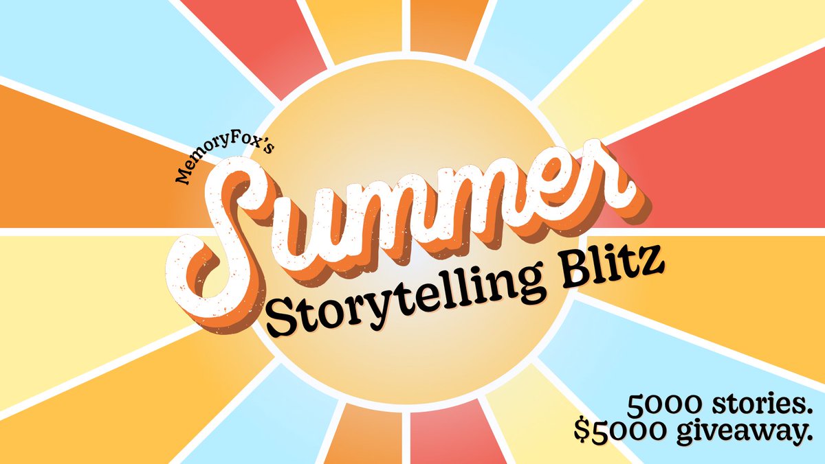 Join the Summer Storytelling Blitz to enter for a chance to win $5000 worth of prizes this month. 

There are TWO ways to win:
- $500 donation for sharing your story to our daily prompt
- FREE 12 Month #MemoryFox Membership for meeting with our team

memoryfox.io/summer-storyte…