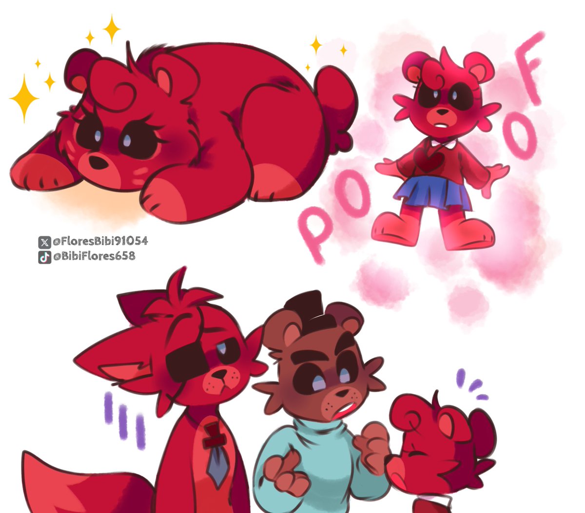 Family Bobby X TURNING RED Familia Rojo🐻❤❤❣️ #SmilingCritters