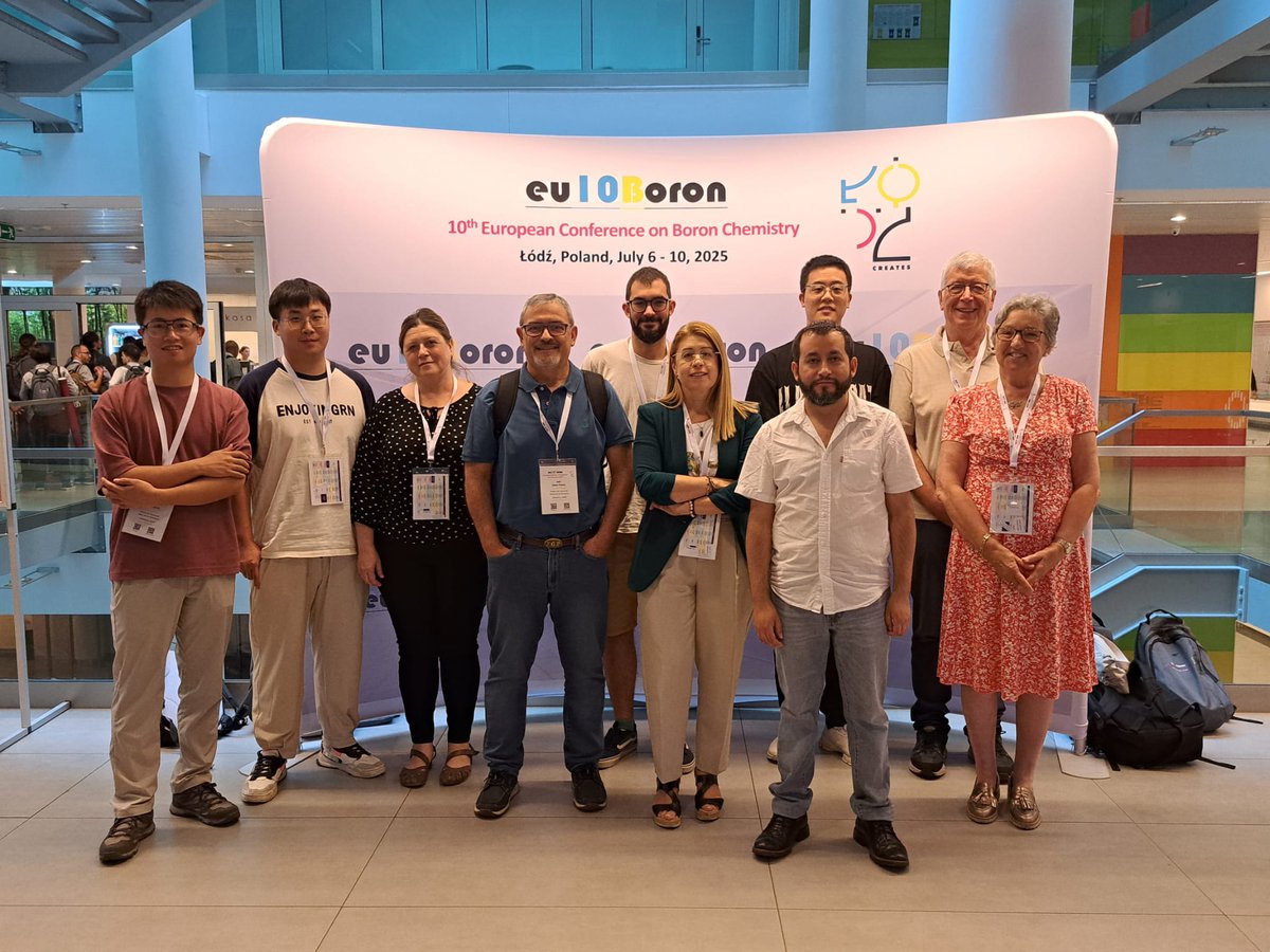 The full LMI team is attending the 10th European Meeting on Boron Chemistry <a href="/eu10boron/">EuroBoron10</a> in Łódź! We're contributing with 8 oral presentations and 2 posters. Looking forward to sharing and learning!
#BoronChemistry #TeamLMI
<a href="/icmabCSIC/">icmabCSIC</a>