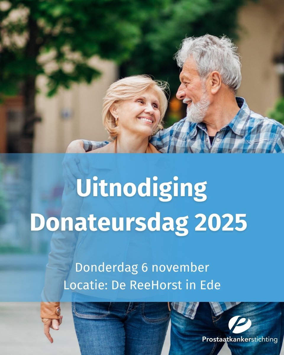 📣 Kom op 6 november naar de Donateursdag in Ede!
Een dag vol informatie, inspiratie en ontmoeting. Gratis voor donateurs van de Prostaatkankerstichting.
Aanmelden: prostaatkankerstichting.nl/aanmelden-dona…