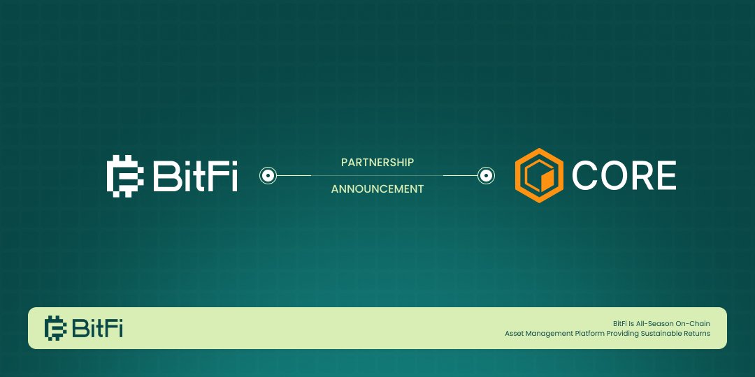 <a href="/Bitfi_Org/">BitFi</a> is now live on <a href="/Coredao_Org/">Core DAO 🔶</a>!

$bfBTC meets the Bitcoin Everything Chain 🔶
Stay liquid while earning 5–8% sustainable APY in BTC.
- Backed by institutional custody
- Powered by delta-neutral strategies
- Paid in real BTC returns

👉 Start now: bitfi.one