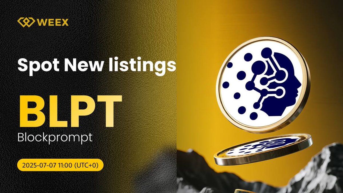 Eddie_weex's tweet image. New Listing Alert on #WEEX 🔔

WEEX is excited to announce the spot listing of $BLPT (#BlockPrompt)!

📱 Trade BLPT on WEEX and claim up to 30,000 $USDT in sign-up bonuses!
👉 weex.com/trade/BLPT-USD…

@blockprompt #BLPT $WXT #SpotListing #Crypto #WEEXListing