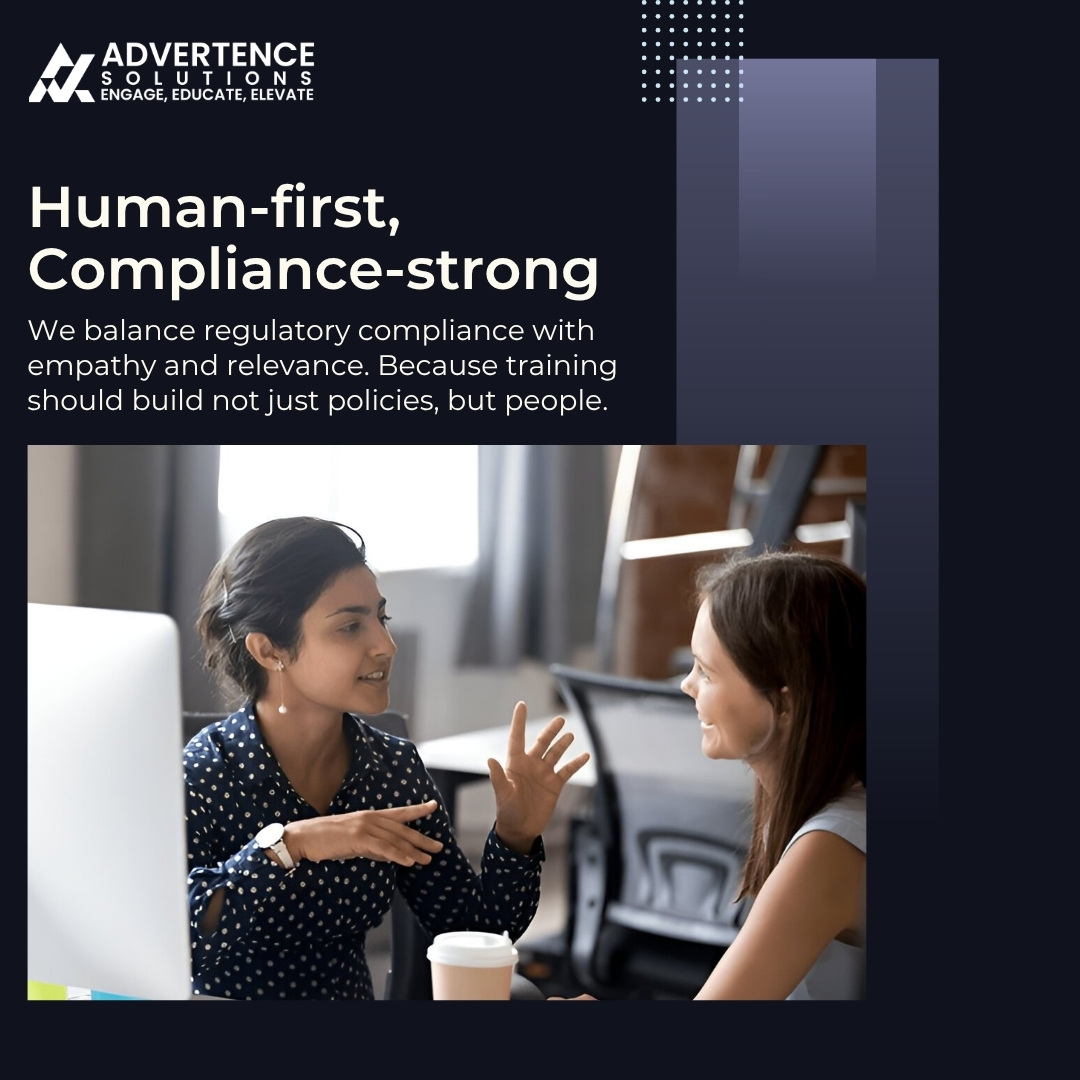 TheAdvertence's tweet image. 💡 Training that builds more than compliance.
At Advertence, we create people-first programs rooted in empathy, relevance, and respect — with regulatory strength built in.
💛 Because policies don’t change culture — people do.

#HumanFirstLearning #EmpatheticTraining #Pe #ModernHR