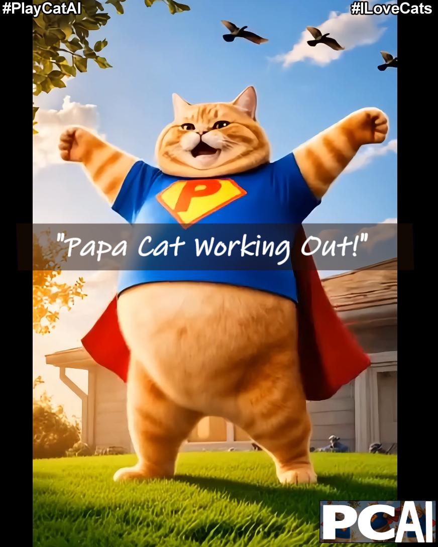 PlayCatAI's tweet photo. Episode 2: Watch Papa Cat exercises while unknown to him, a giant entity terrorizes the city! 
Click here for the video version.
https://t.co/PfgR1M2CQW
#cat #AI #AICat #AIShorts 
#funnycat #orangecat
#supercat #superman
#catzilla #PlayCatAI #PCAI #trending
#viral #viralshorts https://t.co/eHTCIlJNcd