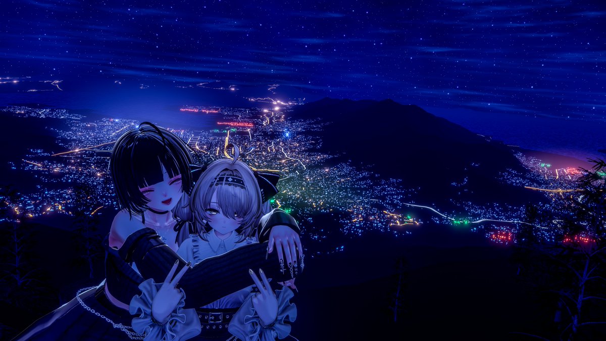 CcMrzero's tweet image. 光线在夜色中交织出动人的画面，让人沉醉其中
夜光の中で感動的な場面が交差して、人を陶酔させた
광선이 밤의 어둠 속에서 감동적인 장면을 뒤섞어, 사람을 심취하게 하였다
#VRChat #VRChatPhotography #VirtualPhotography #VRC