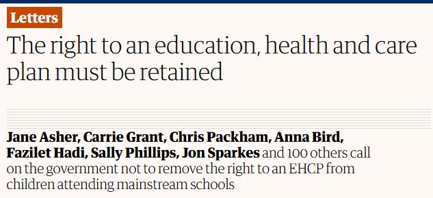 Autism's tweet image. We have joined more than 100 organisations and individuals to sign an open letter calling for Education, Health and Care Plans (EHCPs) to be protected.
EHCPs provide children with special educational needs and disabilities the right to have their education needs met. Children…