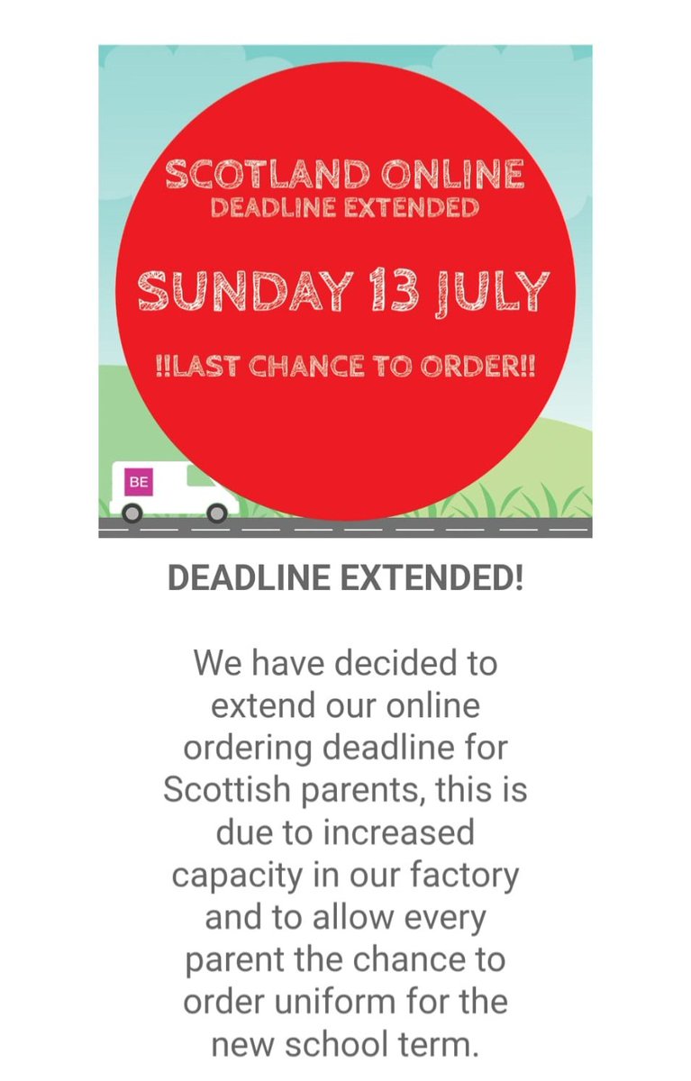 If you are looking to order uniform for the new session, this week is the final chance to ensure your order arrives on time from BE Uniforms!

The full range can be found at:
 border-embroideries.co.uk/schools/west-c…