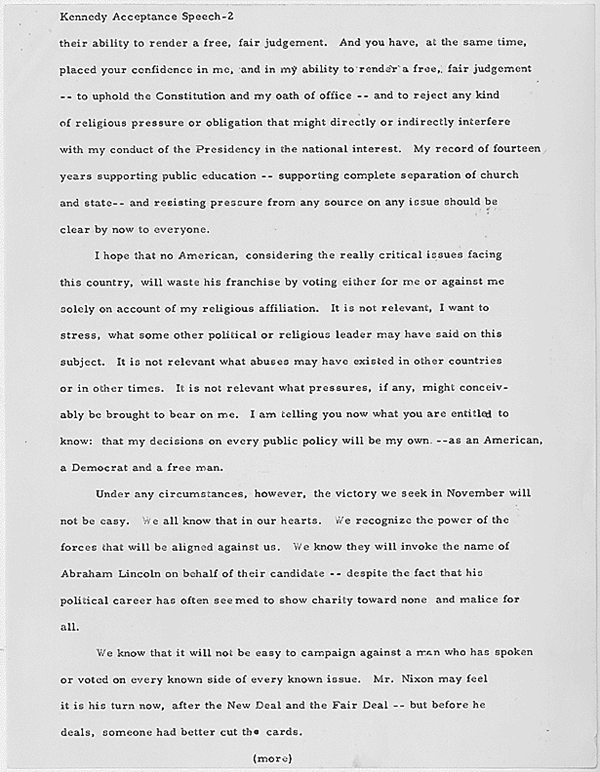 TodaysDocument's tweet image. Acceptance Speech of Senator John F. Kennedy Democratic National Convention The New Frontier July 15, 1960
catalog.archives.gov/id/193148