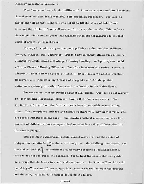 TodaysDocument's tweet image. Acceptance Speech of Senator John F. Kennedy Democratic National Convention The New Frontier July 15, 1960
catalog.archives.gov/id/193148