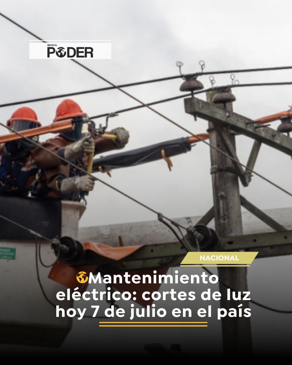 prensa_pod48573's tweet image. #NoticiaNacional / Hoy lunes 7 de julio, varios municipios colombianos tendrán cortes eléctricos por mantenimiento. Entre 07:00 a.m. y 3:00 p.m. Verifica si tu barrio está en la lista y prepárate.#NoticiasPoder #RevistaPoder