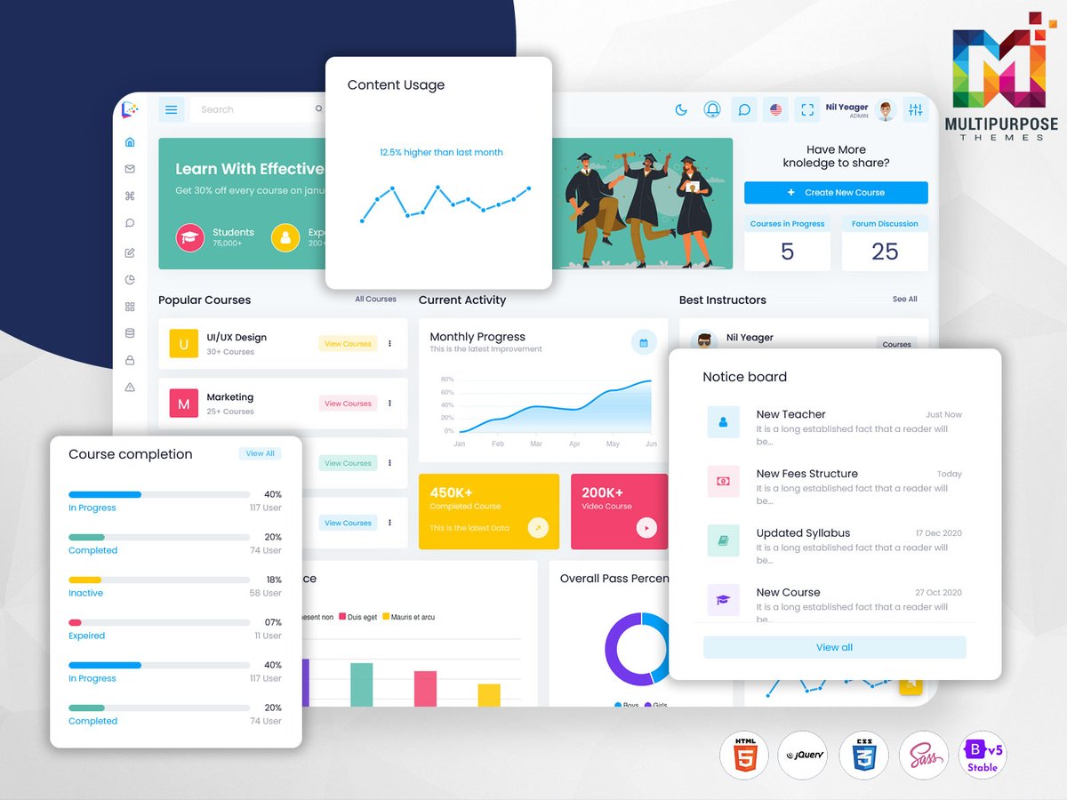 MultiStoreTheme's tweet image. LMS Admin Dashboard to Manage Courses &amp;amp; Learners
.
Buy : themeforest.net/item/edulearn-…
.
#LMSdashboard #Learningdashboard #educationdashboard #leariningtemplate #LMSWebapps #lmsdashboardtemplate #LMSadmintemplate #Onlinecoursedashboard #coursesdashboardtemplate